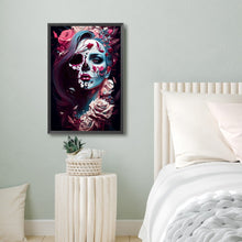 Load image into Gallery viewer, Diamond Painting - Full Round - Halloween Skull Girl Shattered Rose (40*60CM)