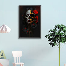 Load image into Gallery viewer, Diamond Painting - Full Round - Halloween Skull Girl Rose Skull (40*60CM)