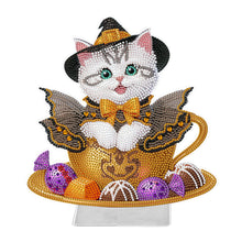 Load image into Gallery viewer, Acrylic Special Shape Halloween Cat 5D DIY Diamond Painting Tabletop Decorations