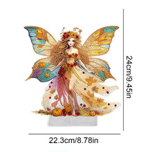 Load image into Gallery viewer, Acrylic Special Shape Fallen Leaf Butterfly Girl Desktop Diamond Painting Decor