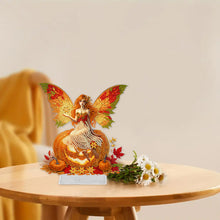Load image into Gallery viewer, Acrylic Special Shape Pumpkin Butterfly Girl Desktop Diamond Painting Decor
