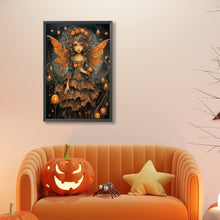Load image into Gallery viewer, Diamond Painting - Full Round - Halloween pumpkin black dead tree butterfly wing girl (40*60CM)