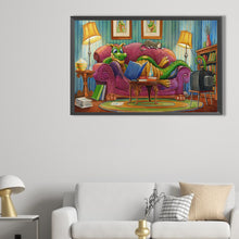 Load image into Gallery viewer, Diamond Painting - Full Round - Lying on the sofa reading a book (60*40CM)