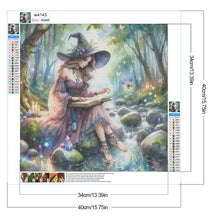 Load image into Gallery viewer, Diamond Painting - Full Round - Girl reading by the stream (40*40CM)