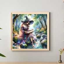 Load image into Gallery viewer, Diamond Painting - Full Round - Girl reading by the stream (40*40CM)