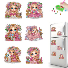 Load image into Gallery viewer, 6Pcs Acrylic Special Shape Sewing Machine Girl Diamond Painting Fridge Magnets