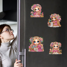 Load image into Gallery viewer, 6Pcs Acrylic Special Shape Sewing Machine Girl Diamond Painting Fridge Magnets