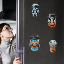 Load image into Gallery viewer, 6Pcs Acrylic Special Shape Horror Cup Diamond Painting Fridge Magnets for Home