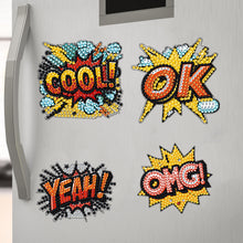 Load image into Gallery viewer, 6Pcs Acrylic Special Shape English Words Diamond Painting Fridge Magnets