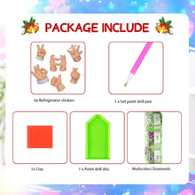 Load image into Gallery viewer, 6Pcs Acrylic Special Shape Kids Hand Gestures Diamond Painting Fridge Magnets