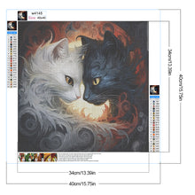 Load image into Gallery viewer, Diamond Painting - Full Round - Yin Yang black and white cat (40*40CM)