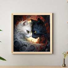 Load image into Gallery viewer, Diamond Painting - Full Round - Yin Yang black and white cat (40*40CM)