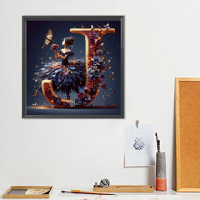 Load image into Gallery viewer, Diamond Painting - Full Round - Dancing girl letter J (40*40CM)