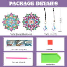 Load image into Gallery viewer, 2Pcs Special Shape Colorful Mandala Diamond Painting Bookmark Art Projects