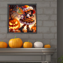 Load image into Gallery viewer, Diamond Painting - Full Round - Halloween pumpkin girl (30*30CM)
