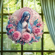 Load image into Gallery viewer, Acrylic Mother Mary 5D DIY Diamond Painting Dots Pendant for Garden Window Decor