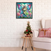 Load image into Gallery viewer, Diamond Painting - Partial Special Shaped - Butterfly girl and flower (30*30CM)