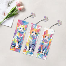 Load image into Gallery viewer, 3Pcs Special Shape Cat DIY Diamond Painting Bookmarks Kits for Bookworms