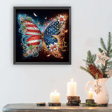 Load image into Gallery viewer, Diamond Painting - Partial Special Shaped - Independence Day flag butterfly (30*30CM)