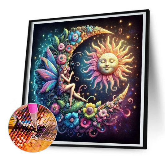 Diamond Painting - Full Round - Star and moon fairy (30*30CM)