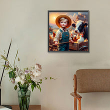 Load image into Gallery viewer, Diamond Painting - Full Round - Farm child (30*30CM)