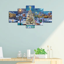 Load image into Gallery viewer, Diamond Painting - Full Round - Five-panel painting of Christmas street (100*50CM)