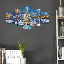 Load image into Gallery viewer, Diamond Painting - Full Round - Five-panel painting of Christmas street (100*50CM)