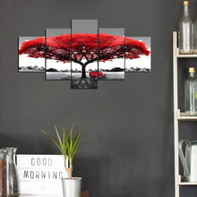 Load image into Gallery viewer, Diamond Painting - Full Round - Five-panel painting of red tree of life (100*50CM)