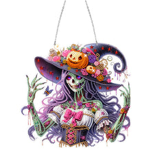 Load image into Gallery viewer, Acrylic Special Shaped Pumpkin Witch Hanging Diamond Art Kits Bedroom Decoration