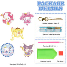 Load image into Gallery viewer, 5Pcs Acrylic Double Side Hello Kitty Diamond Art Craft Keychain DIY Crafts Decor