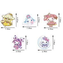 Load image into Gallery viewer, 5Pcs Acrylic Double Side Hello Kitty Diamond Art Craft Keychain DIY Crafts Decor