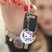 Load image into Gallery viewer, 5Pcs Acrylic Double Side Hello Kitty Diamond Art Craft Keychain DIY Crafts Decor
