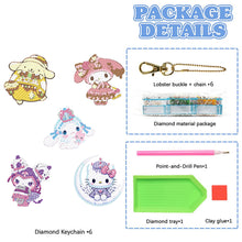 Load image into Gallery viewer, 5Pcs Acrylic Double Side Hello Kitty Diamond Art Craft Keychain DIY Crafts Decor