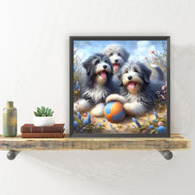 Load image into Gallery viewer, Diamond Painting - Full Round - Puppy playing with ball (30*30CM)