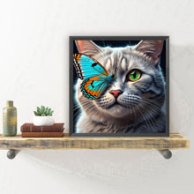 Load image into Gallery viewer, Diamond Painting - Full Round - Butterfly cat (30*30CM)