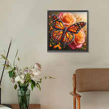 Load image into Gallery viewer, Diamond Painting - Full Round - Yellow rose butterfly (30*30CM)