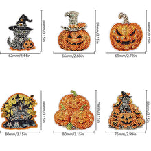Load image into Gallery viewer, 6Pcs Acrylic Special Shape Halloween Pumpkin Diamond Painting Fridge Magnet