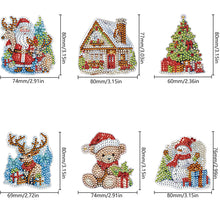 Load image into Gallery viewer, 6Pcs Acrylic Special Shape Christmas Tree Diamond Painting Fridge Magnet