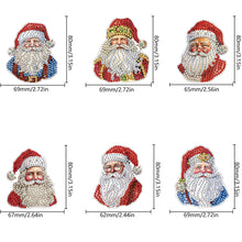 Load image into Gallery viewer, 6Pcs Acrylic Special Shape Santa Claus DIY Diamond Painting Fridge Magnet