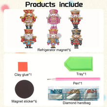 Load image into Gallery viewer, 6Pcs Acrylic Special Shape Nutcracker DIY Diamond Painting Fridge Magnet