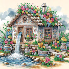 Load image into Gallery viewer, Diamond Painting - Partial Special Shaped - Flower house (30*30CM)