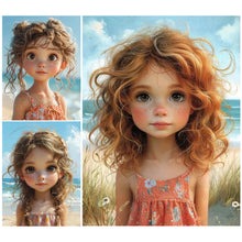 Load image into Gallery viewer, 3pcs Round Diamond Painting Set - Girl at the seaside (30*40CM)