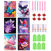 Load image into Gallery viewer, 6pcs Round Diamond Painting Set - Dream butterfly (30*40CM)
