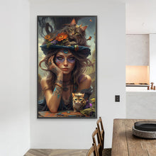 Load image into Gallery viewer, Diamond Painting - Full Round - Girl and cat (40*70CM)