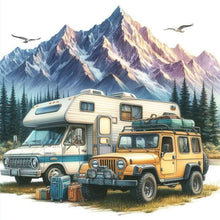 Load image into Gallery viewer, 4pcs Round Diamond Painting Set - Outdoor camping (30*30CM)