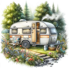 Load image into Gallery viewer, 4pcs Round Diamond Painting Set - Outdoor camping (30*30CM)