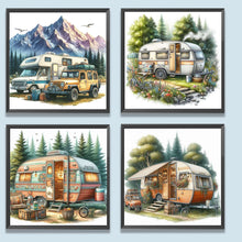 Load image into Gallery viewer, 4pcs Round Diamond Painting Set - Outdoor camping (30*30CM)
