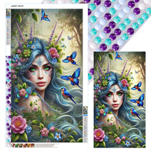 Load image into Gallery viewer, Diamond Painting - Full Round - Flying bird and flower woman (40*70CM)