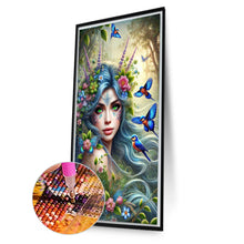 Load image into Gallery viewer, Diamond Painting - Full Round - Flying bird and flower woman (40*70CM)