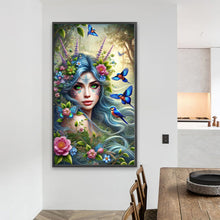 Load image into Gallery viewer, Diamond Painting - Full Round - Flying bird and flower woman (40*70CM)